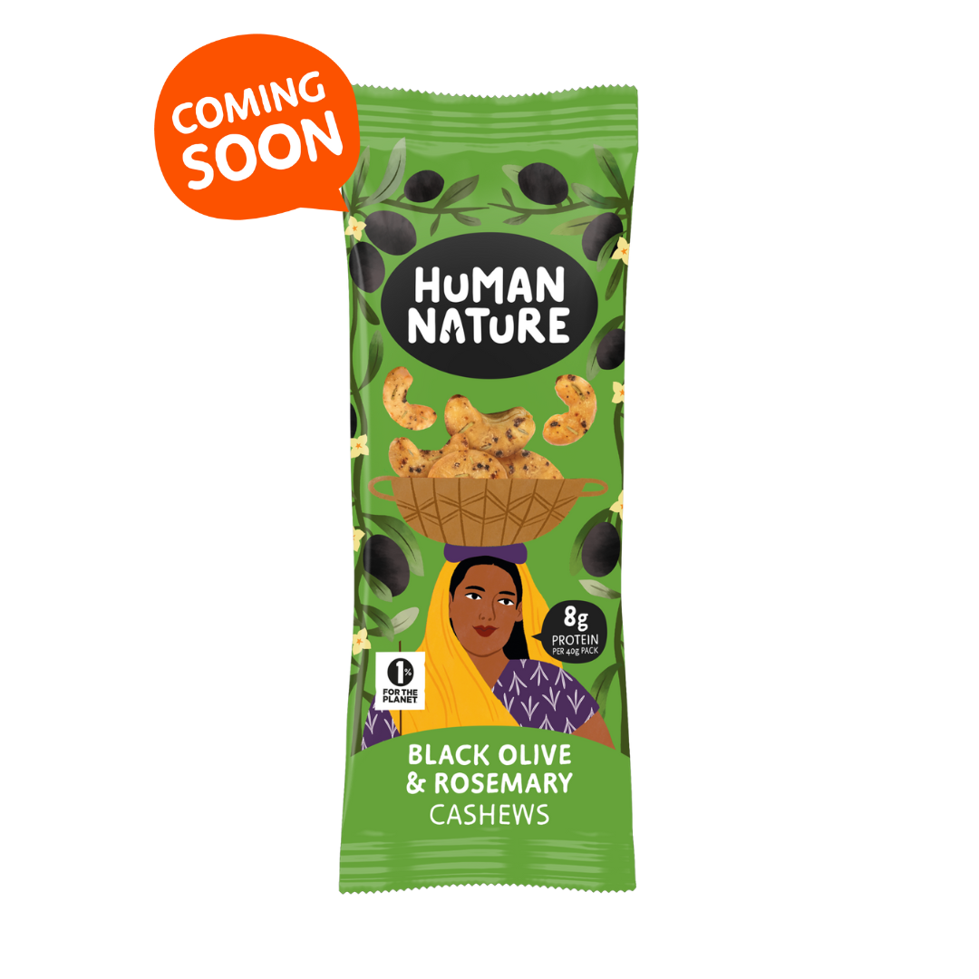 Human Nature Black Olive & Rosemary Cashews 40g - COMING SOON