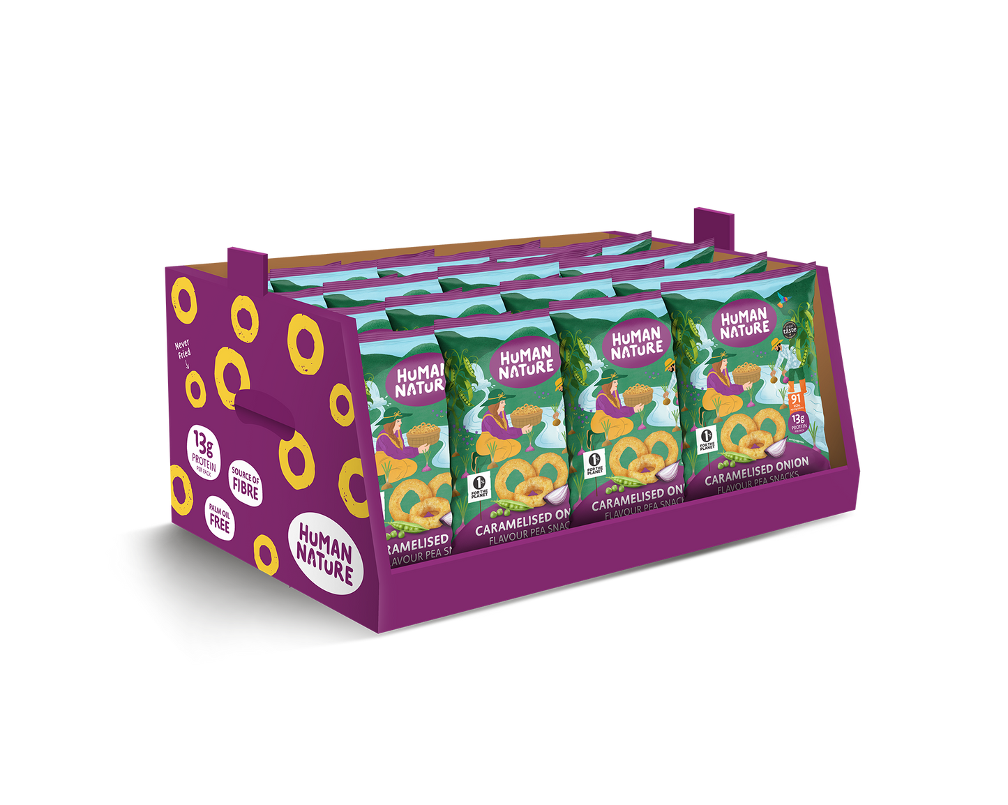 Human Nature Caramelised Onion Pea Snacks (10 x 100g)