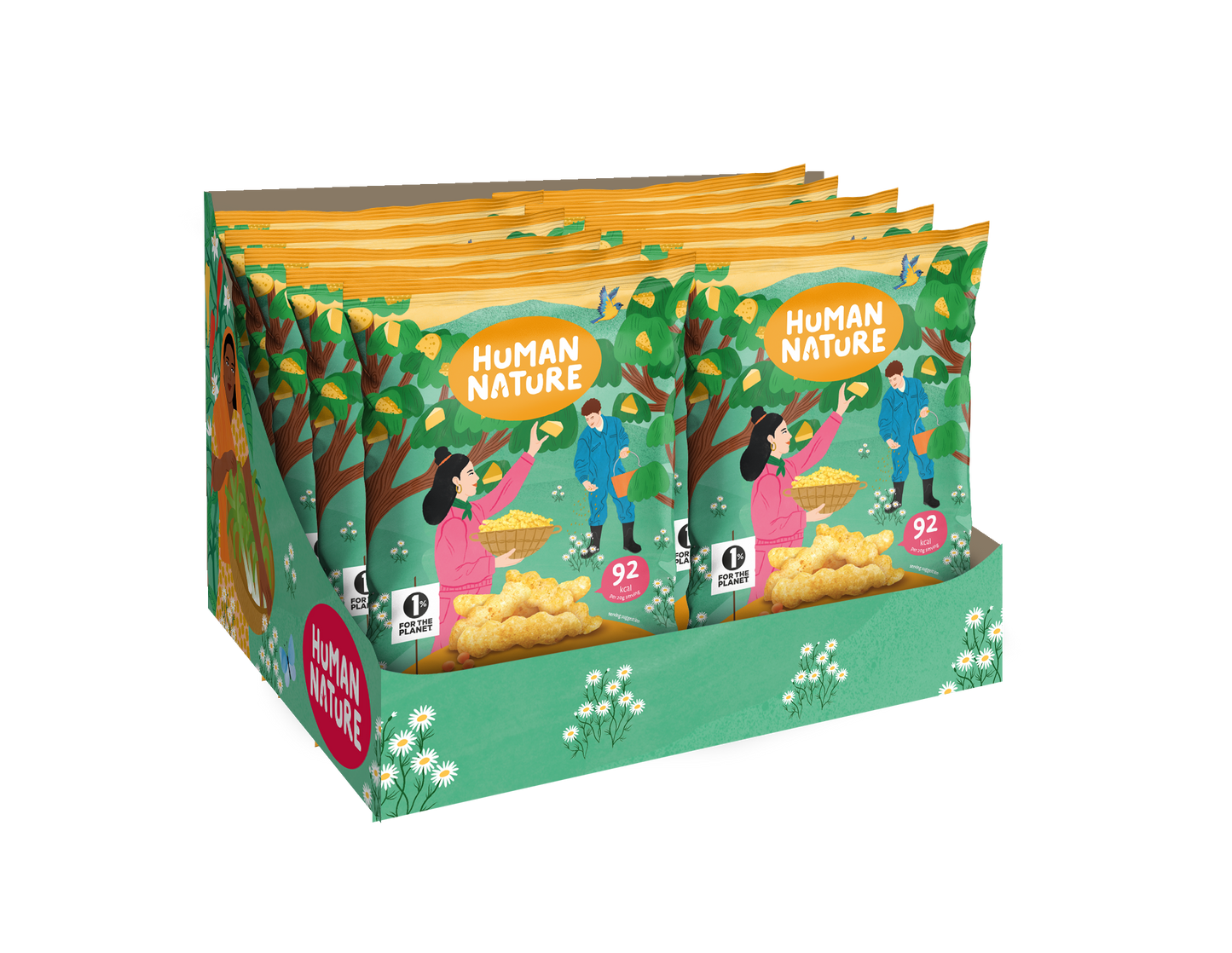 Human Nature Vegan Cheddar Cheese Lentil Snacks 10 x 50g