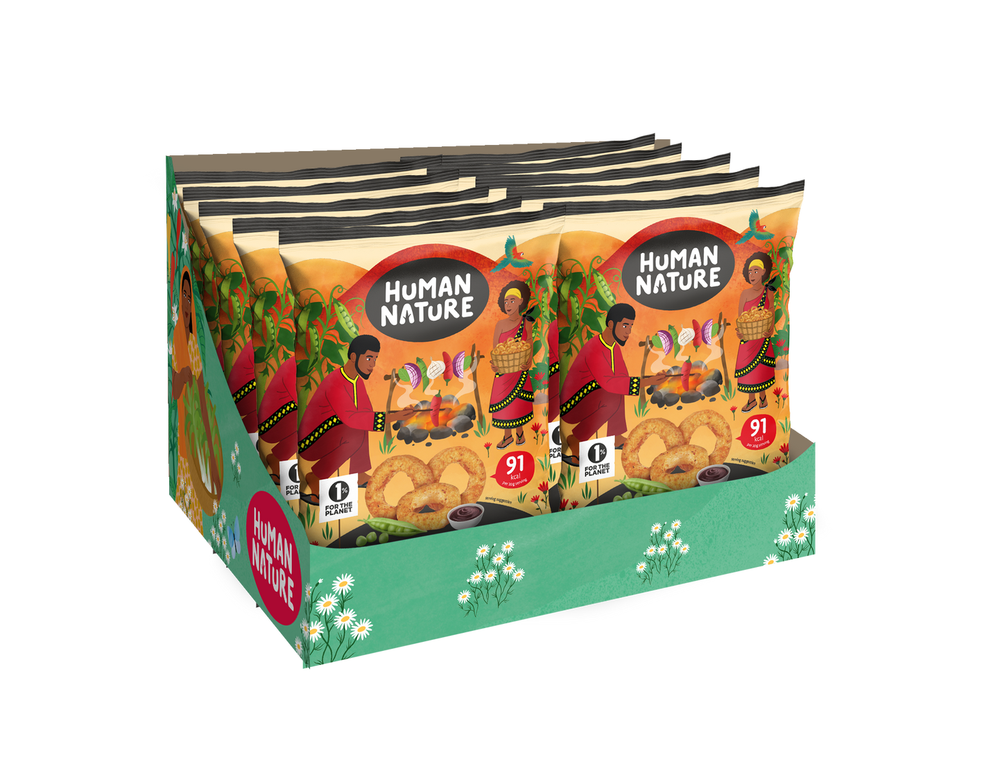Human Nature Smoky BBQ Pea Snacks 10 x 50g