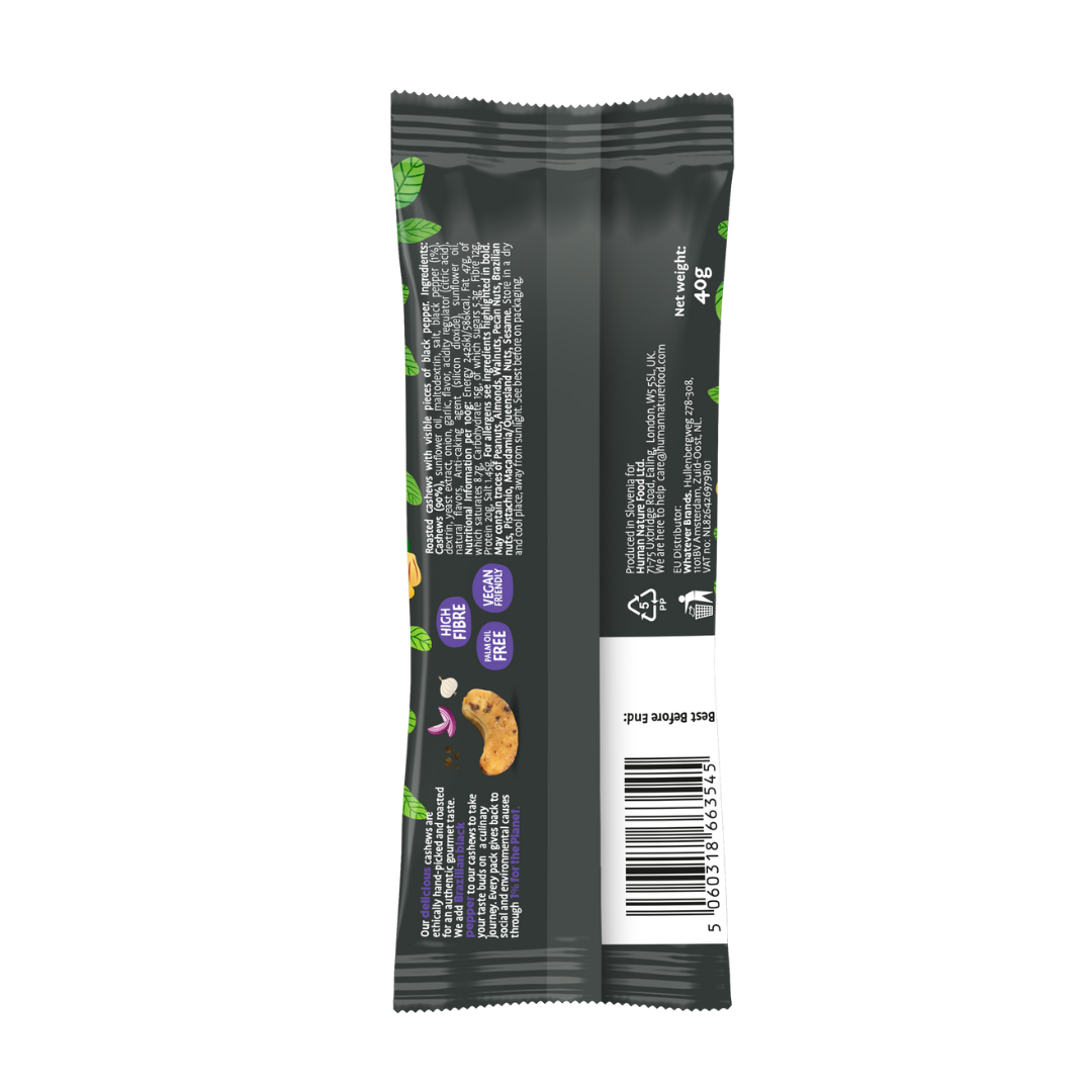 Human Nature Brazilian Black Pepper Cashews 40g- COMING SOON