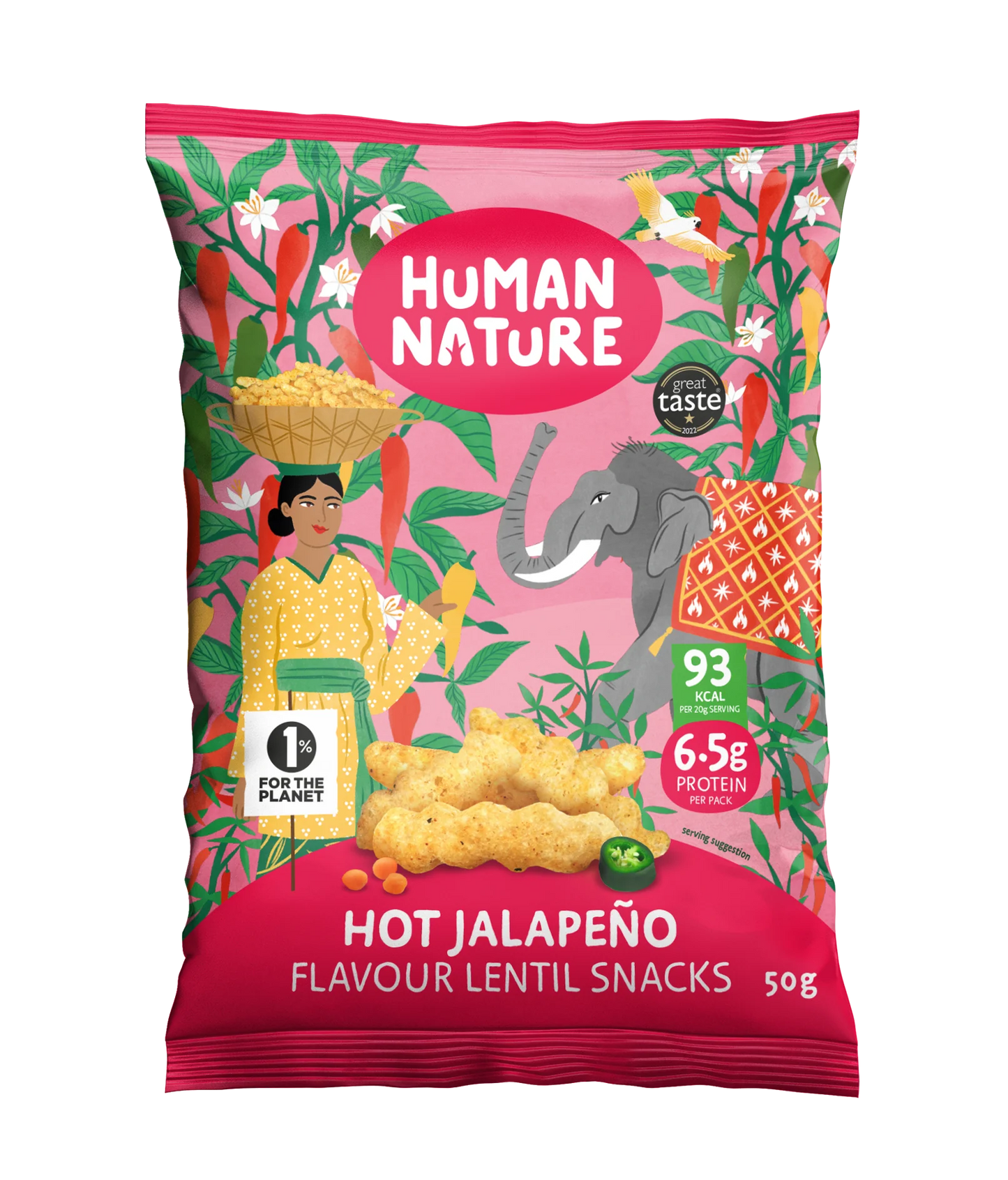 Human Nature Hot Jalapeño & Lime Lentil Snacks 10