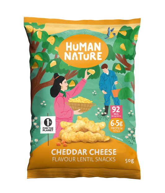 Human Nature Vegan Cheddar Cheese Lentil Snacks 10 x 50g
