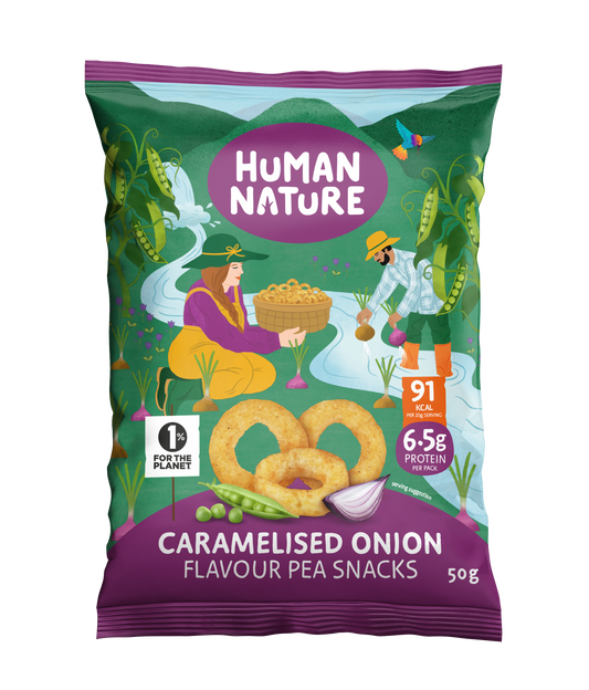 Human Nature Caramelised Onion Pea Snacks 10 x 50g