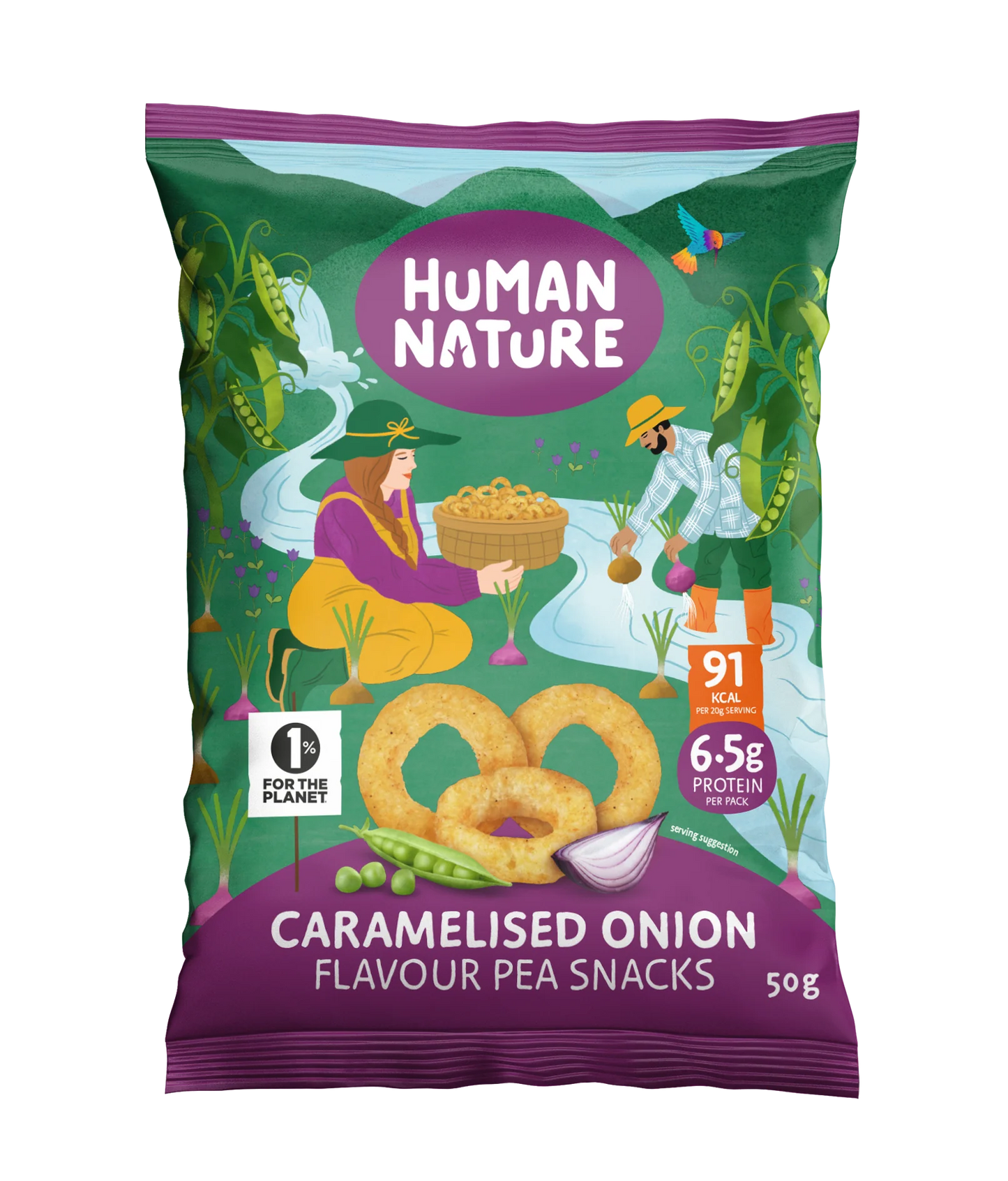Human Nature Caramelised Onion Pea Snacks X