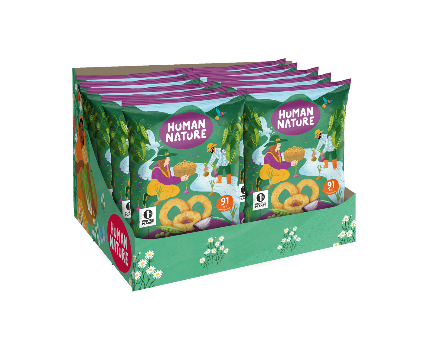 Human Nature Caramelised Onion Pea Snacks 10 x 50g
