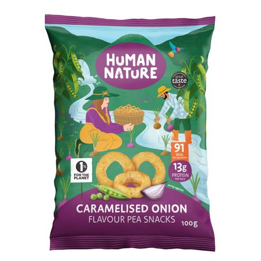 Human Nature Caramelised Onion Pea Snacks (10 x 100g)