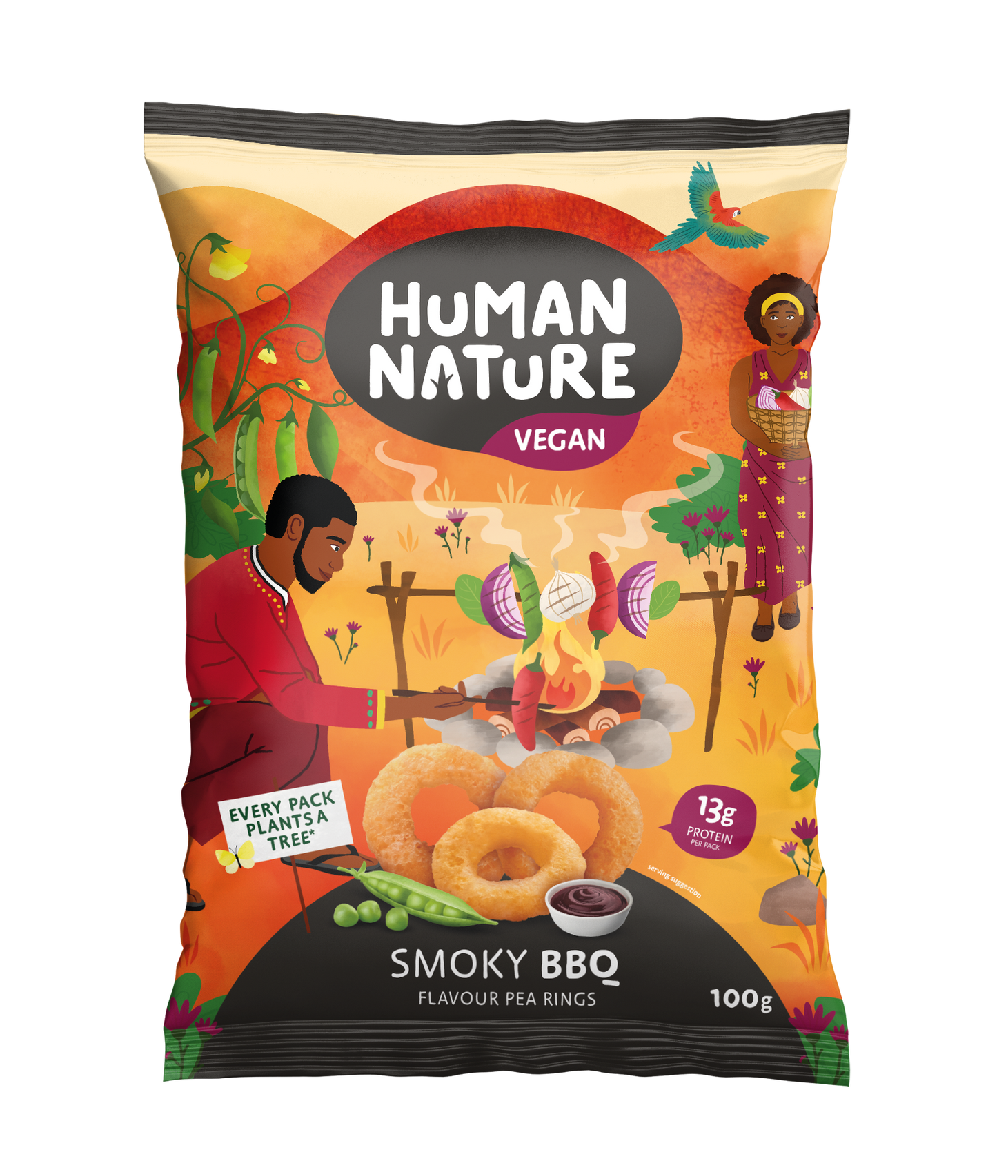 Human Nature Smoky BBQ Pea Snacks 10 x 100g