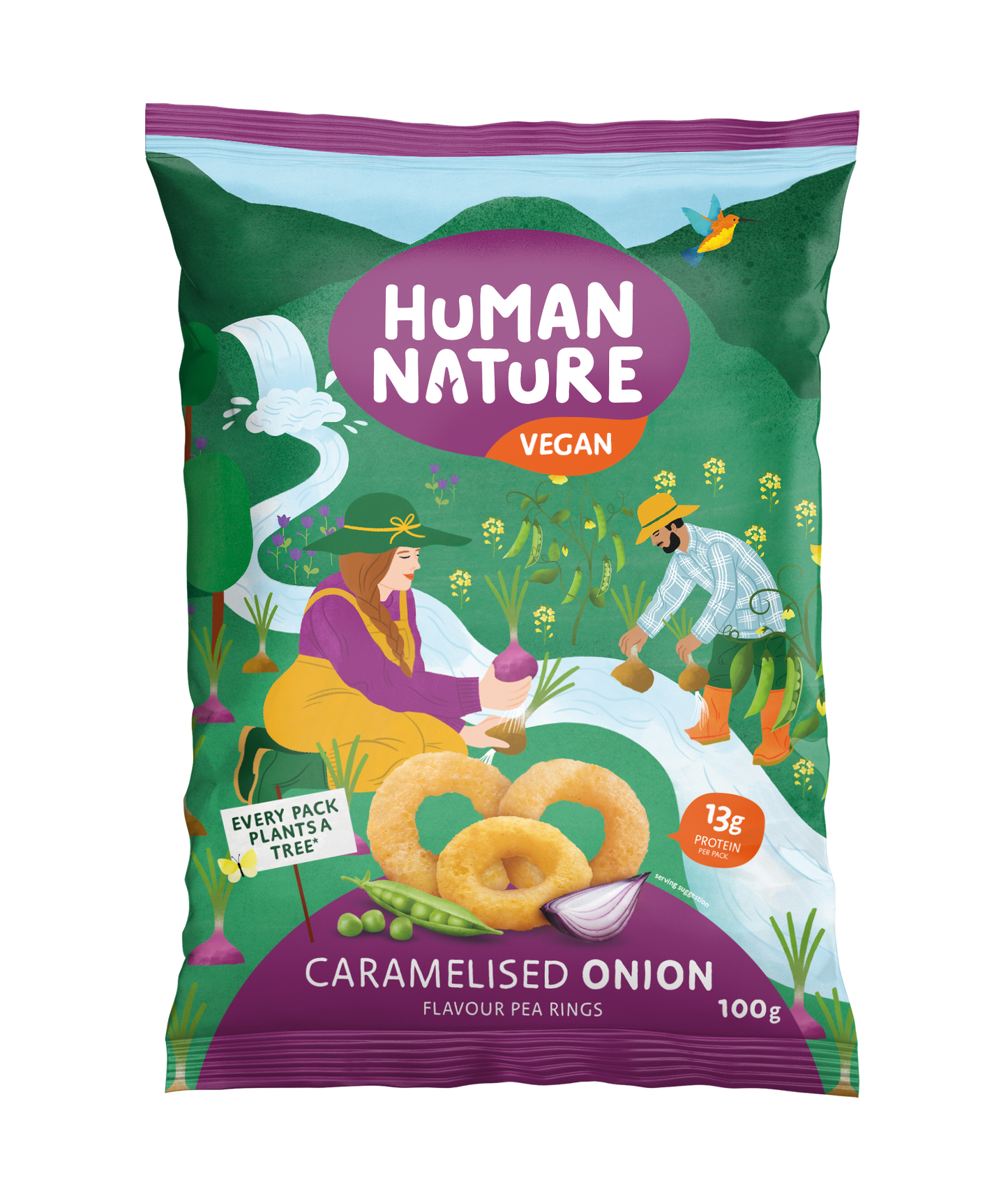 Human Nature Caramelised Onion Pea Snacks 10 x 100g